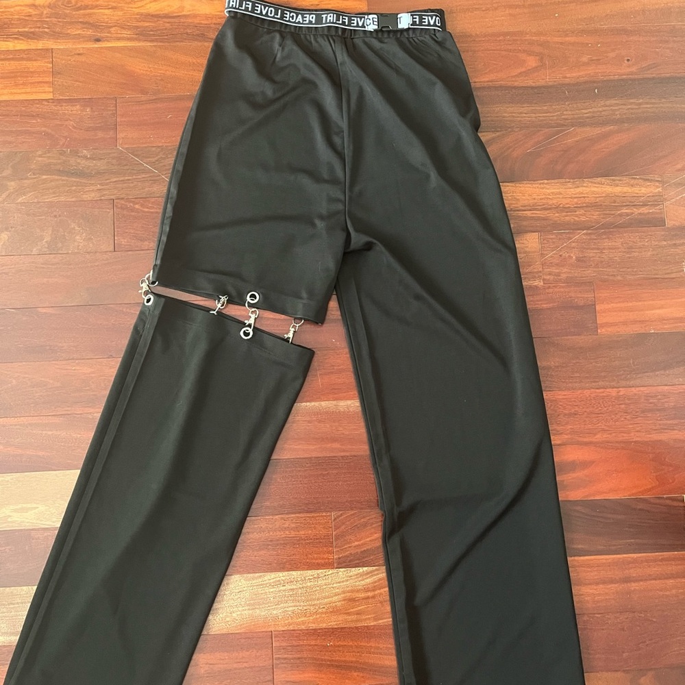 Hollow Out Straight Leg Pants